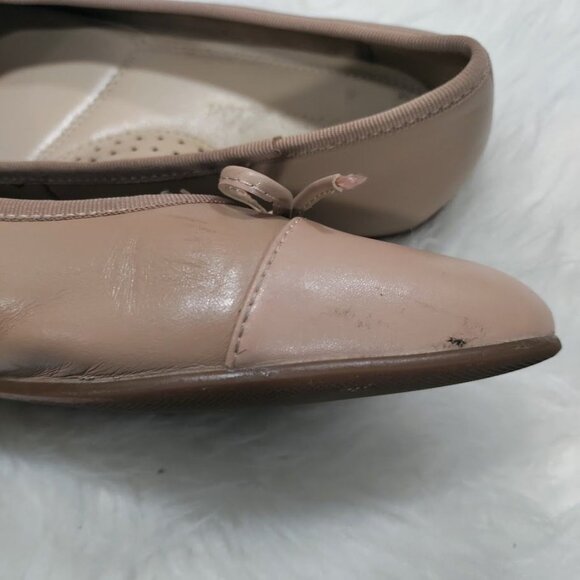 Mona Lisa Prima Leather Bow Accent Soft Pink Ballet Flats Women's Size 8 - Picture 5 of 11